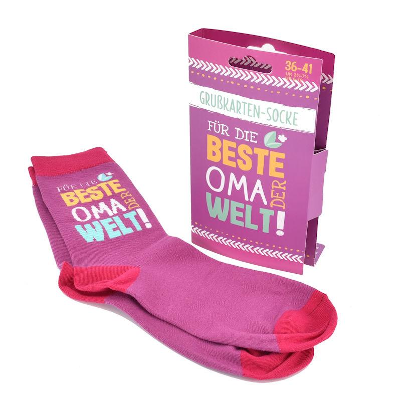 Crazy Socks - für die beste Oma der Welt - mit Grußkarte -